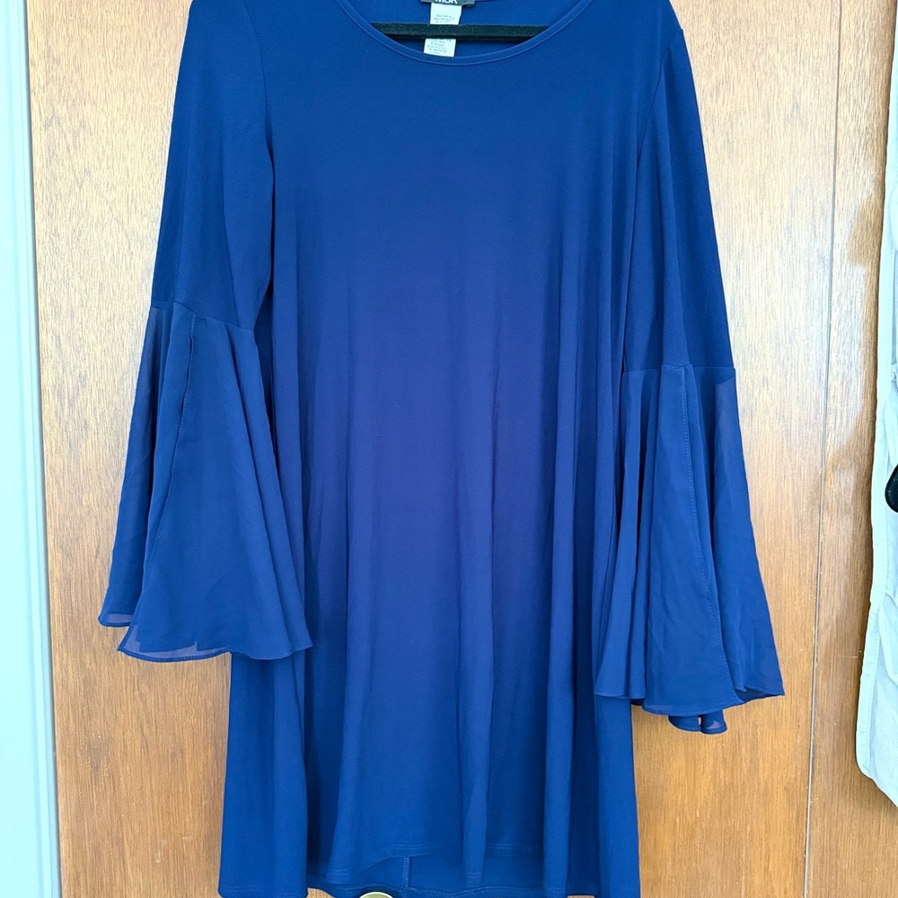 MSK Navy Blue Flare Sleeve Dress